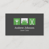 Modern Rake Grass Hedge Shears Logo Lawn Mowing  Visitekaartje (Voorkant)