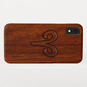 Modern Ram sterrenbeeld symbool in mahoniehouten p Case-Mate iPhone Case (Achterkant (horizontaal))