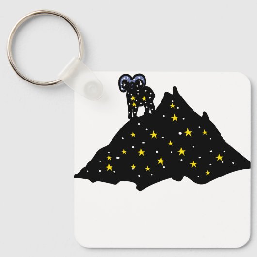 Modern Ram Zodiac Keychain – Sleek Aries (Voorkant)