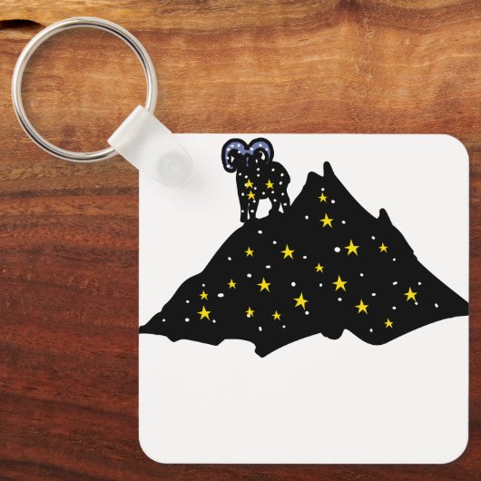 Modern Ram Zodiac Keychain – Sleek Aries (Voorkant)