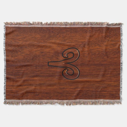 Modern Ram Zodiac Symbool op mahonie-achtige afdru Deken (Voorkant)