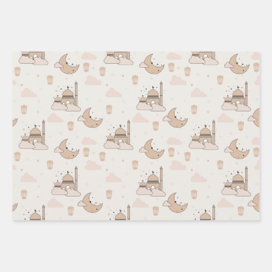 Modern Ramadan Kareem Eid Mubarak Happy Eid Inpakpapier Vel (Voorkant)