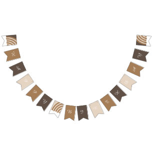 Modern Ranbows Earthy Tones Happy Birthday Vlaggetjes