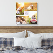 Modern raster monogram trouwfoto collage met 4 fot canvas afdruk (Insitu (Slaapkamer))