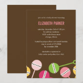 Modern Rattles Girl Baby shower Kaart (Voorkant / Achterkant)