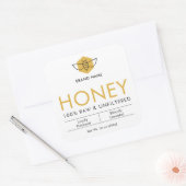 Modern Raw Honey Bee Icon Jar Product Label (Envelop)