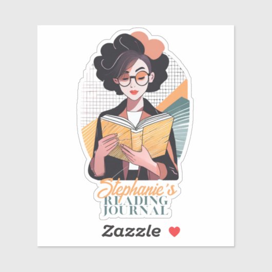 "Modern Reader" Aangepaste Reading Journal Bookpla Sticker (Vel)