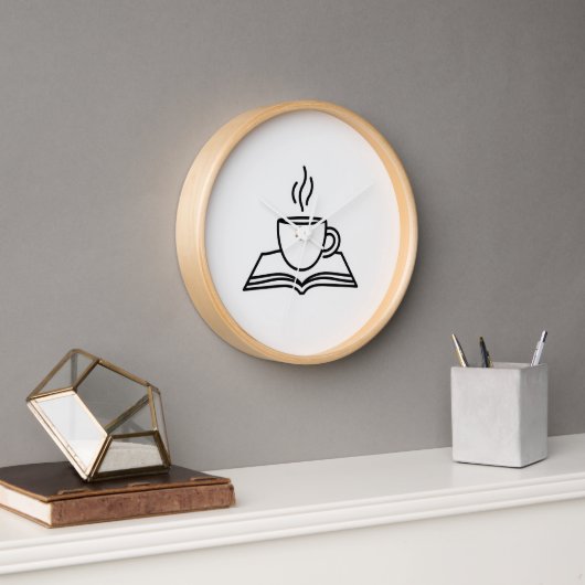 Modern Reader's Coffee & Book Wall Clock (Kantoor)