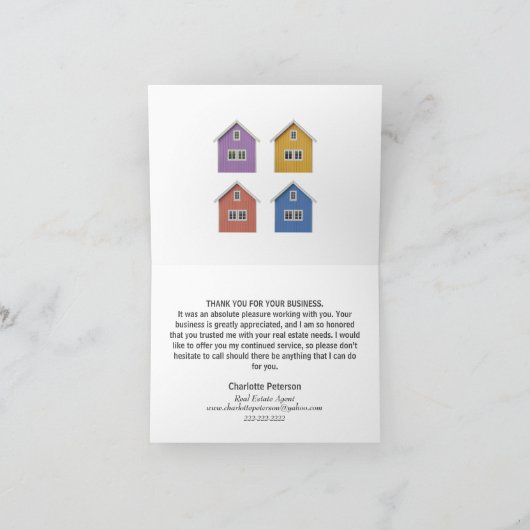 Modern Real Estate Agent Bedankkaart (Binnen)