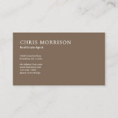 Modern Real Estate Agent Beige Professional Photo Visitekaartje (Achterkant)