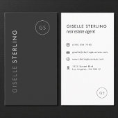 Modern Real Estate Agent Black Minimalist  Visitekaartje