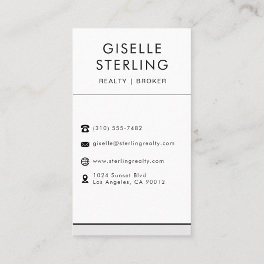 Modern Real Estate Agent Broker Photo Visitekaartje (Achterkant)