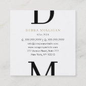Modern Real Estate Agent Business Card  Vierkante Visitekaartje (Achterkant)