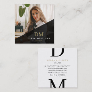 Modern Real Estate Agent Business Card Vierkante Visitekaartje