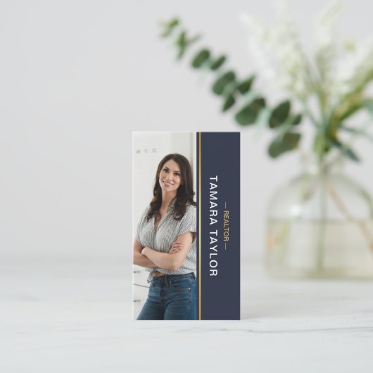 Modern Real Estate Agent | Fotolay-out Verticaal B Visitekaartje (Staand voorkant)