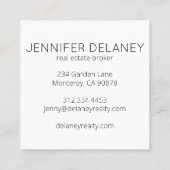 Modern Real Estate Agent Saguaro Sunset Foto Vierkante Visitekaartje (Achterkant)