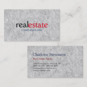 Modern Real Estate Agent Trendy Professional Grey Visitekaartje (Voorkant / Achterkant)