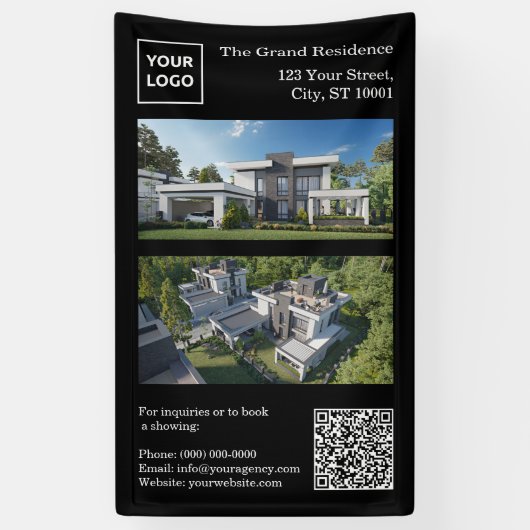 Modern Real Estate Banner with QR Code (Verticaal)