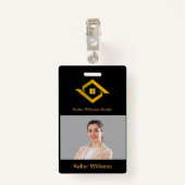 Modern Real Estate Black and gold custom logo  Badge (Achterkant met clip)