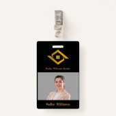 Modern Real Estate Black and gold custom logo  Badge (Voorkant met clip)