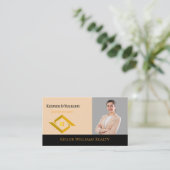 Modern Real Estate Black and gold custom logo  Visitekaartje (Staand voorkant)