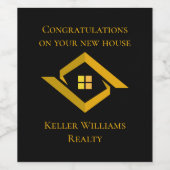 Modern Real Estate Black and gold custom logo  Wijn Etiket (Enkel label)