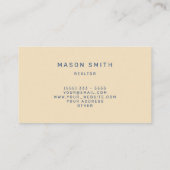 Modern Real Estate Black Evening Blue Visitekaartje (Achterkant)