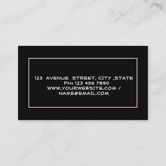 Modern Real Estate Broker House Roof Black Visitekaartje (Achterkant)