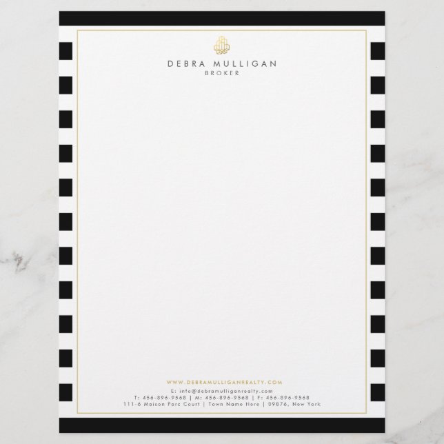 Modern Real Estate Broker Letterhead Briefpapier Briefhoofd (Voorkant)