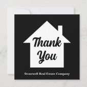 Modern Real Estate Company Custom Black Bedankkaart (Voorkant)