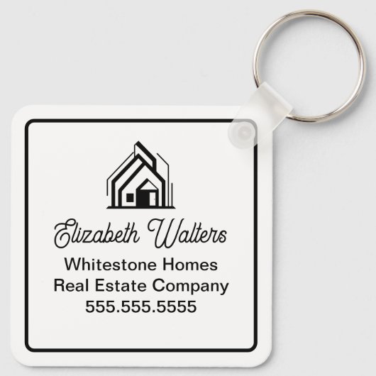 Modern Real Estate Company Customized Realtor Sleutelhanger (Achterkant)