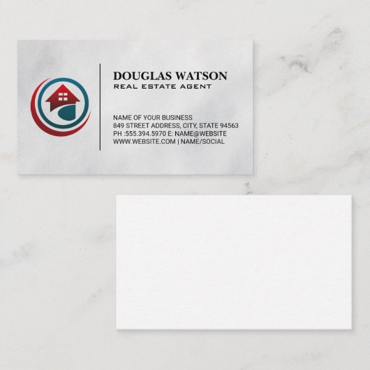Modern Real Estate Custom Logo Visitekaartje (Voorkant / Achterkant)