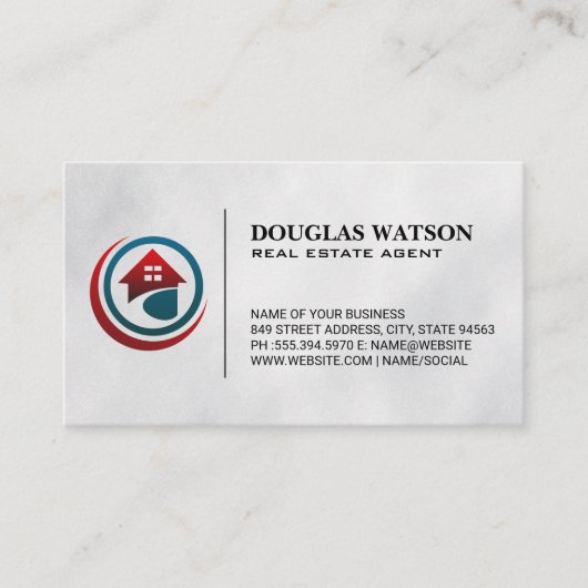 Modern Real Estate Custom Logo Visitekaartje (Voorkant)