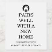 Modern Real Estate Felicitaties Gift Label Wijn Etiket (Enkel label)