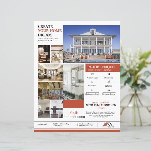 Modern Real Estate Flyer Template (Staand voorkant)