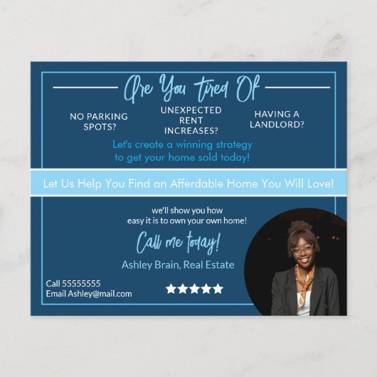 Modern Real Estate Flyer Template |Editable Rental (Voorkant)