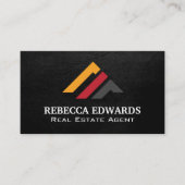 Modern Real Estate Logo | Black Texture Visitekaartje (Voorkant)