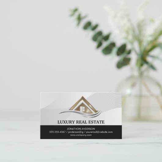 Modern Real Estate Logo | Property Management Visitekaartje (Staand voorkant)