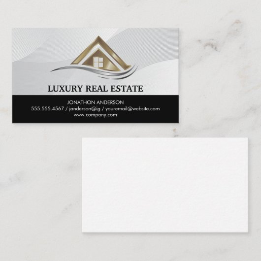 Modern Real Estate Logo | Property Management Visitekaartje (Voorkant / Achterkant)