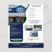 Modern Real Estate Navy Blue and Green Customized Flyer (Voorkant)
