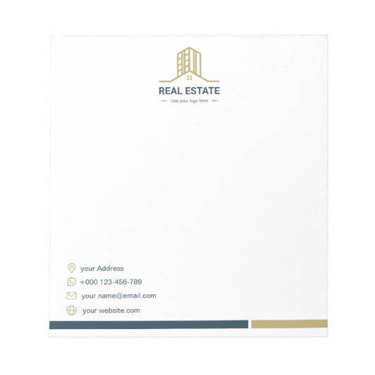 Modern Real Estate Notepad Notitieblok (Voorkant)