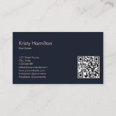 Modern Real Estate Professional Realtor Navy Blush Visitekaartje (Achterkant)