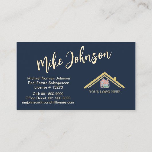 Modern Real Estate Professioneel Logo QR Code Visitekaartje (Voorkant)