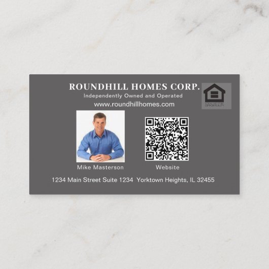 Modern Real Estate Professioneel Logo QR Code Visitekaartje (Achterkant)