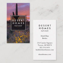 Modern Real Estate Saguaro Sunset Desert Foto Visitekaartje