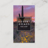 Modern Real Estate Saguaro Sunset Desert Foto Visitekaartje (Voorkant)