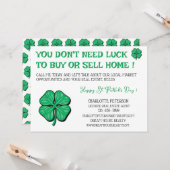 Modern Real Estate St Patrick's Day Promotional Kaart (Voorkant / Achterkant in situ)