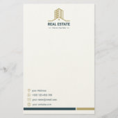 Modern Real Estate Stationery Paper Briefpapier (Voorkant)
