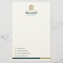 Modern Real Estate Stationery Paper Briefpapier