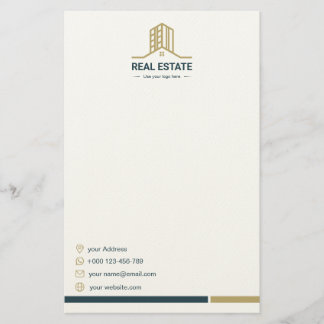 Modern Real Estate Stationery Paper Briefpapier